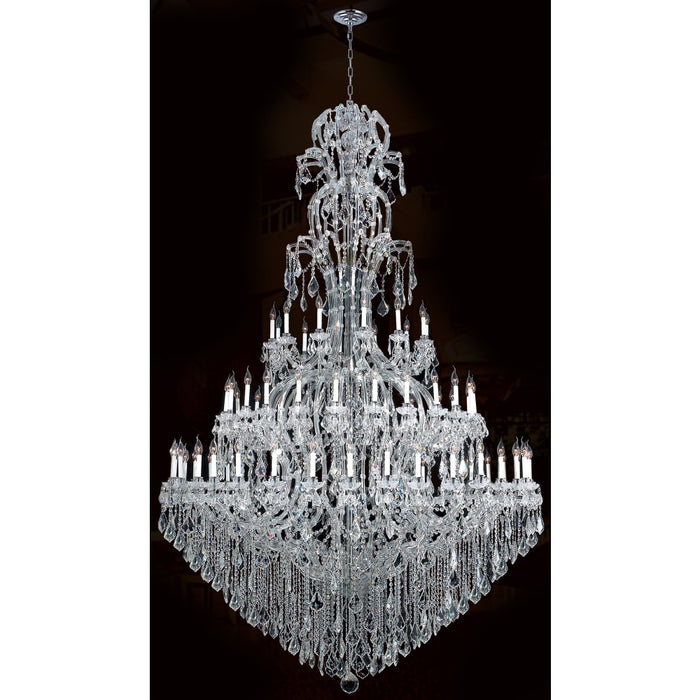Maria Theresa Polished Chrome Clear Crystal 72 Light Chandelier - Chandeliers