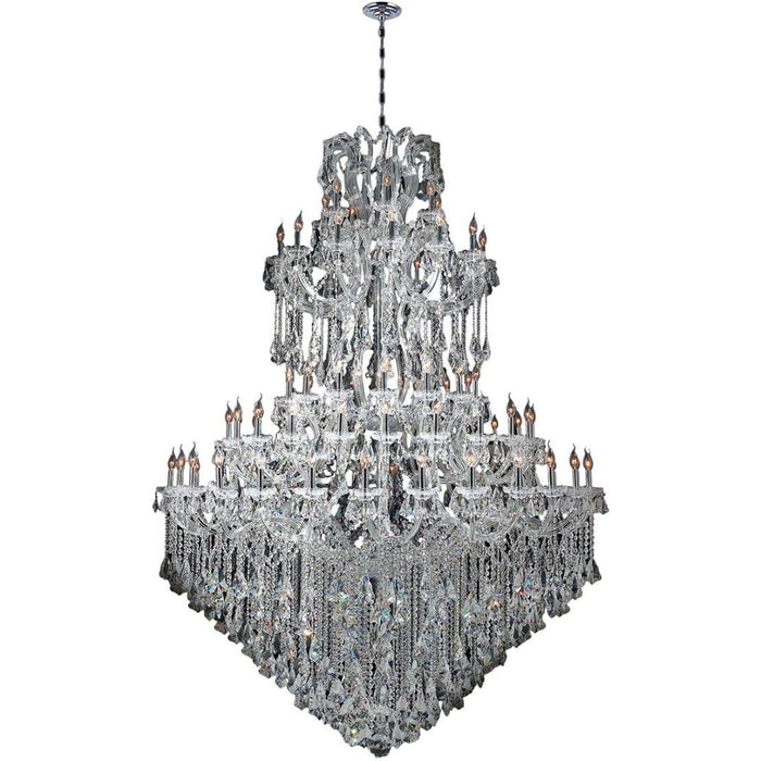 Maria Theresa Polished Chrome Clear Crystal 84 Light Chandelier - Chandeliers