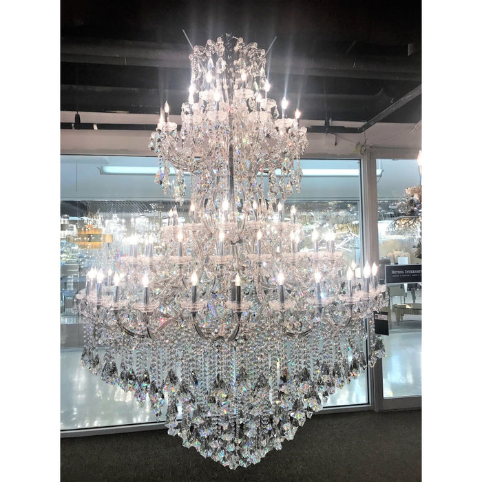 Maria Theresa Polished Chrome Clear Crystal 84 Light Chandelier - Chandeliers