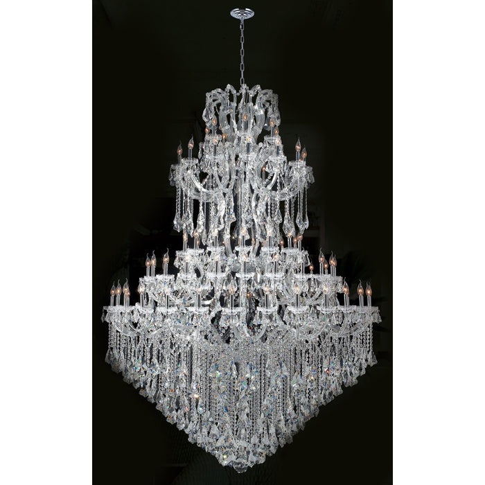 Maria Theresa Polished Chrome Clear Crystal 84 Light Chandelier - Chandeliers