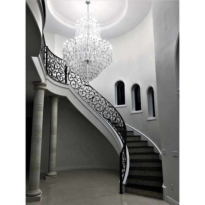 Maria Theresa Polished Chrome Clear Crystal 84 Light Chandelier - Chandeliers