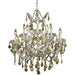 Maria Theresa Polished Chrome Golden Teak Crystal 13 Light Chandelier - Chandeliers