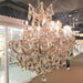 Maria Theresa Polished Chrome Golden Teak Crystal 19 Light Chandelier - Chandeliers