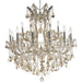 Maria Theresa Polished Chrome Golden Teak Crystal 19 Light Chandelier - Chandeliers