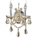 Maria Theresa Polished Chrome Golden Teak Crystal 2 Light Wall Sconce - Wall Sconces