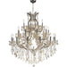 Maria Theresa Polished Chrome Golden Teak Crystal 28 Light Chandelier - Chandeliers