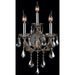 Maria Theresa Polished Chrome Golden Teak Crystal 3 Light Wall Sconce - Wall Sconces