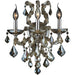Maria Theresa Polished Chrome Golden Teak Crystal 3 Light Wall Sconce - Wall Sconces