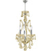 Maria Theresa Polished Chrome Golden Teak Crystal 4 Light Chandelier - Chandeliers