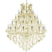 Maria Theresa Polished Chrome Golden Teak Crystal 49 Light Chandelier - Chandeliers