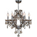 Maria Theresa Polished Chrome Golden Teak Crystal 6 Light Chandelier - Chandeliers
