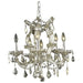 Maria Theresa Polished Chrome Golden Teak Crystal 7 Light Chandelier - Chandeliers