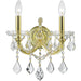 Maria Theresa Polished Gold Clear Crystal 2 Light Wall Sconce - Wall Sconces