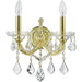 Maria Theresa Polished Gold Clear Crystal 2 Light Wall Sconce - Wall Sconces