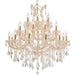 Maria Theresa Polished Gold Clear Crystal 28 Light Chandelier - Chandeliers