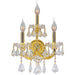 Maria Theresa Polished Gold Clear Crystal 3 Light Wall Sconce - Wall Sconces