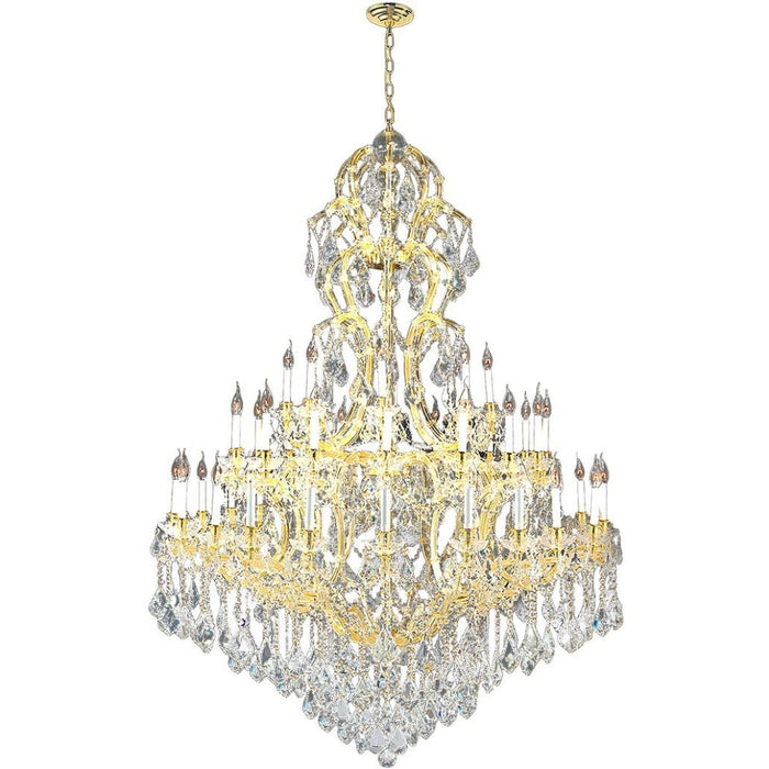 Maria Theresa Polished Gold Clear Crystal 48 Light Chandelier - Chandeliers