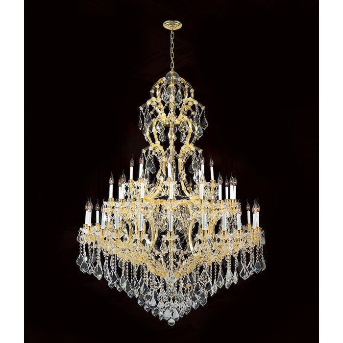 Maria Theresa Polished Gold Clear Crystal 48 Light Chandelier - Chandeliers