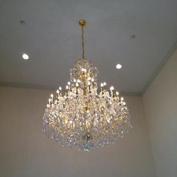 Maria Theresa Polished Gold Clear Crystal 49 Light Chandelier - Chandeliers