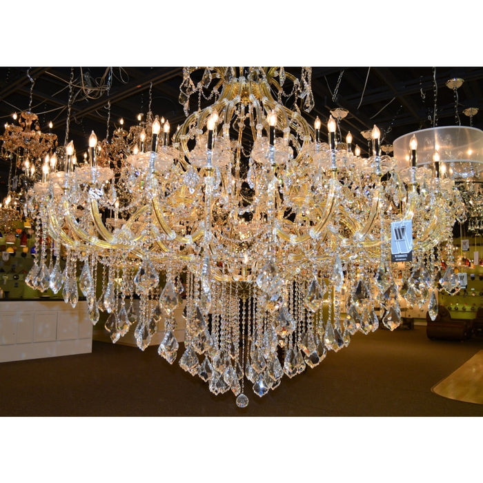 Maria Theresa Polished Gold Clear Crystal 49 Light Chandelier - Chandeliers