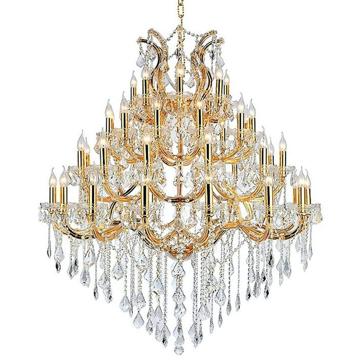 Maria Theresa Polished Gold Clear Crystal 49 Light Chandelier - Chandeliers