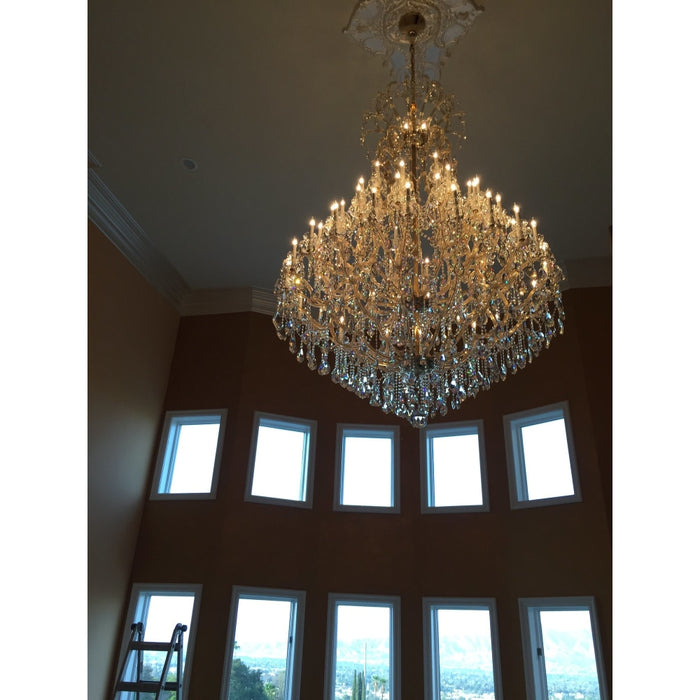 Maria Theresa Polished Gold Clear Crystal 49 Light Chandelier - Chandeliers