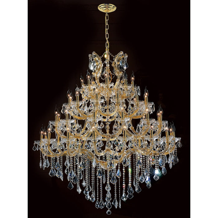 Maria Theresa Polished Gold Clear Crystal 49 Light Chandelier - Chandeliers