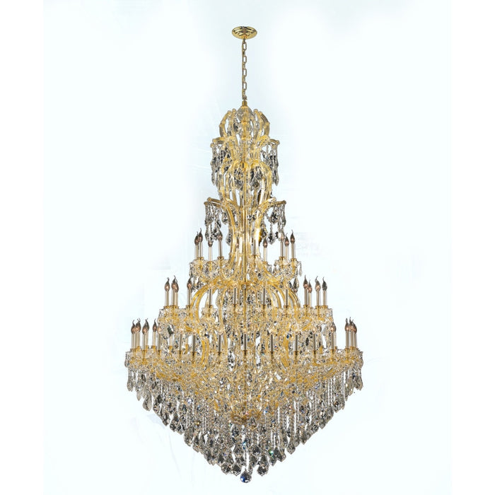 Maria Theresa Polished Gold Clear Crystal 60 Light Chandelier - Chandeliers