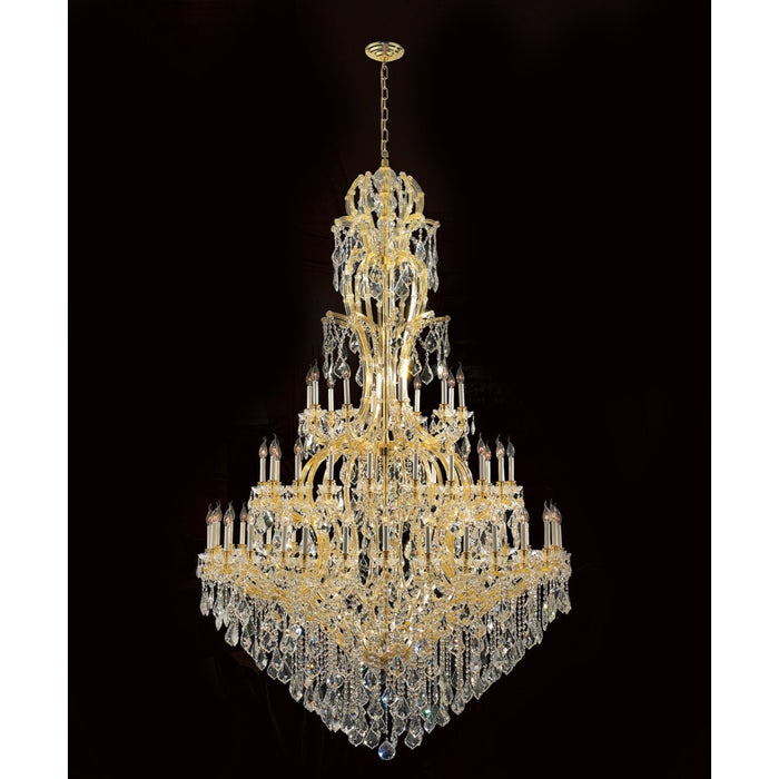 Maria Theresa Polished Gold Clear Crystal 60 Light Chandelier - Chandeliers