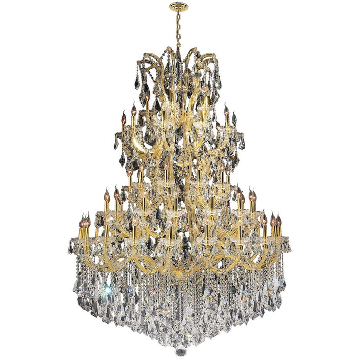 Maria Theresa Polished Gold Clear Crystal 61 Light Chandelier - Chandeliers