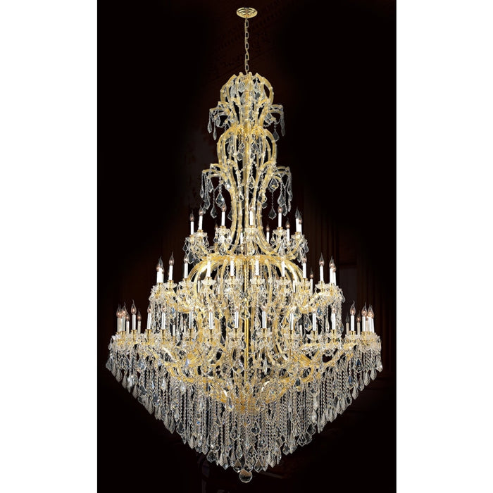 Maria Theresa Polished Gold Clear Crystal 72 Light Chandelier - Chandeliers