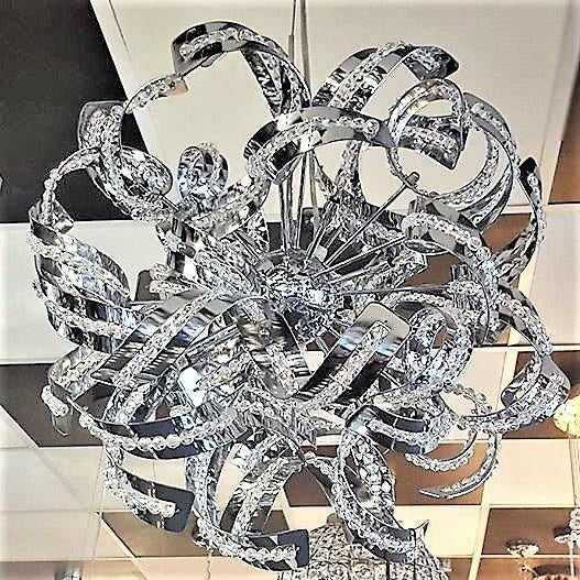 Medusa Polished Chrome Clear Crystal 13 Light Chandelier - Chandeliers