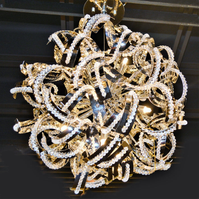 Medusa Polished Chrome Clear Crystal 13 Light Chandelier - Chandeliers