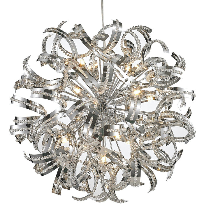 Medusa Polished Chrome Clear Crystal 13 Light Chandelier - Chandeliers
