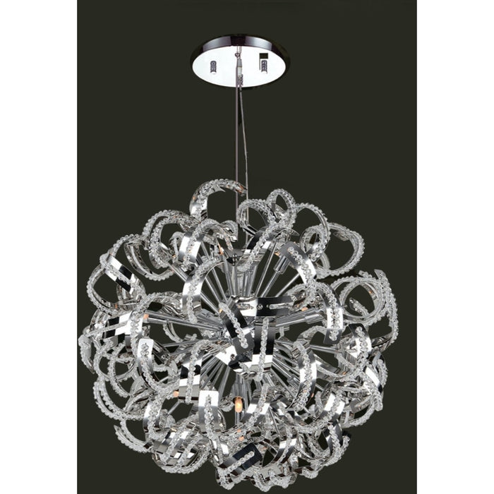 Medusa Polished Chrome Clear Crystal 13 Light Chandelier - Chandeliers