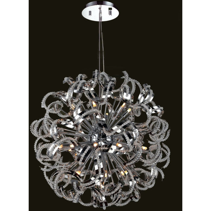 Medusa Polished Chrome Clear Crystal 25 Light Chandelier - Chandeliers