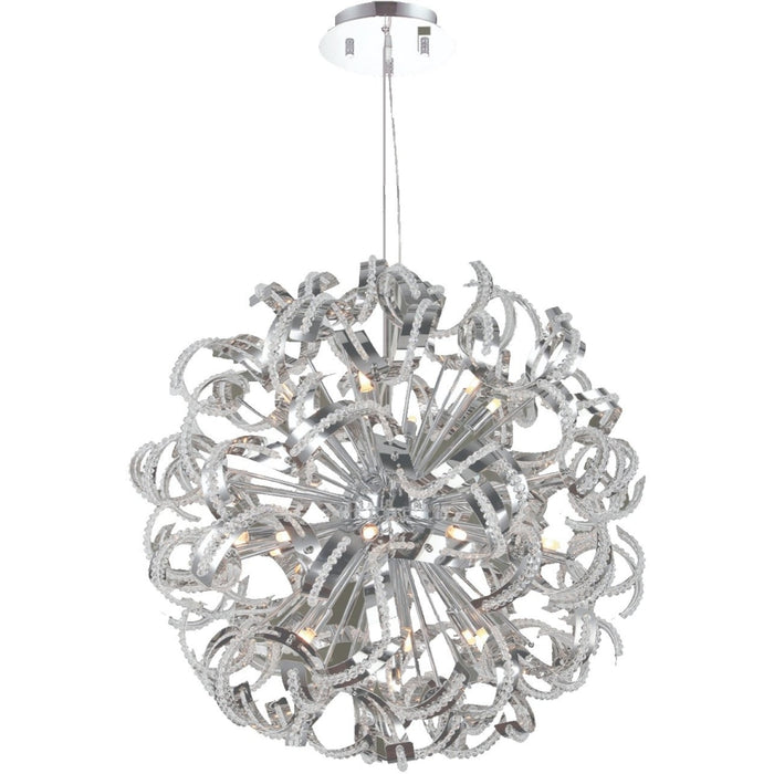 Medusa Polished Chrome Clear Crystal 25 Light Chandelier - Chandeliers