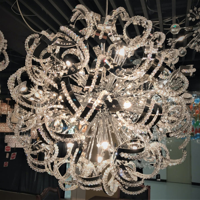 Medusa Polished Chrome Clear Crystal 25 Light Chandelier - Chandeliers
