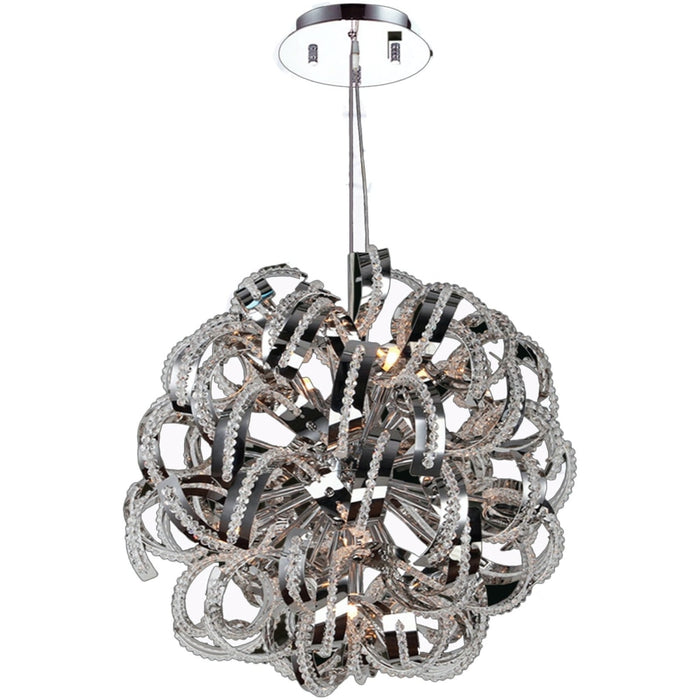 Medusa Polished Chrome Clear Crystal 9 Light Chandelier - Chandeliers