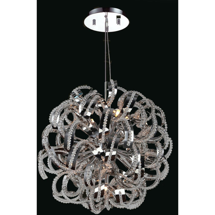Medusa Polished Chrome Clear Crystal 9 Light Chandelier - Chandeliers
