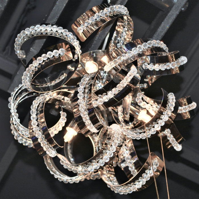 Medusa Polished Chrome Clear Crystal 9 Light Chandelier - Chandeliers
