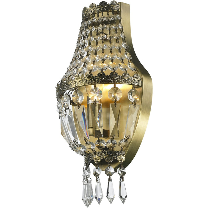 Metropolitan Antique Bronze Clear Crystal 1 Light Wall Sconce - Wall Sconces