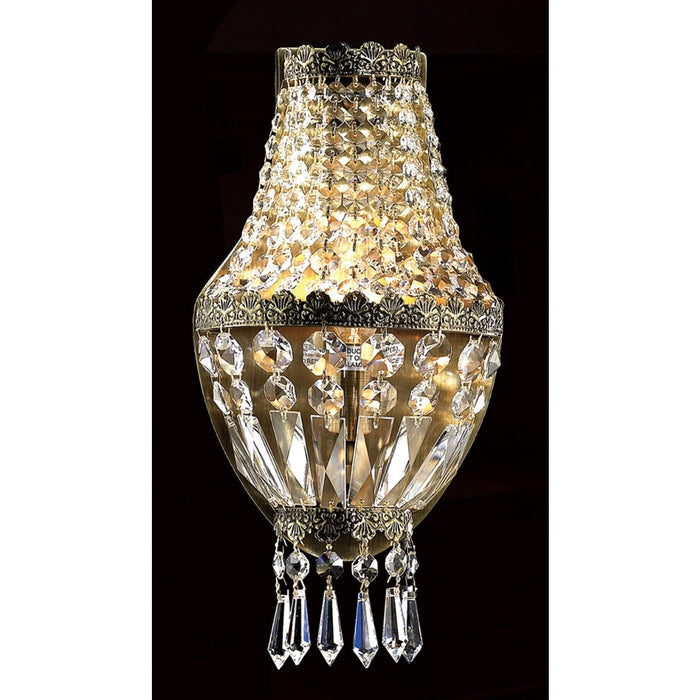 Metropolitan Antique Bronze Clear Crystal 1 Light Wall Sconce - Wall Sconces