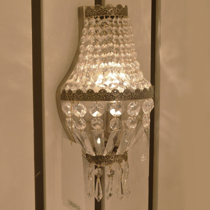 Metropolitan Antique Bronze Clear Crystal 1 Light Wall Sconce - Wall Sconces