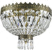 Metropolitan Antique Bronze Clear Crystal 3 Light Flushmount - Flushmounts