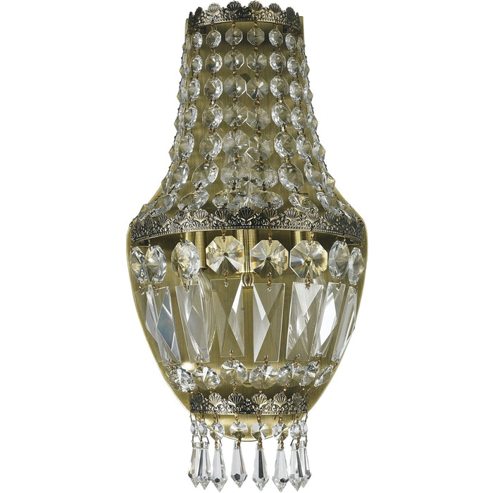 Metropolitan Antique Bronze Clear Crystal 3 Light Wall Sconce - Wall Sconces