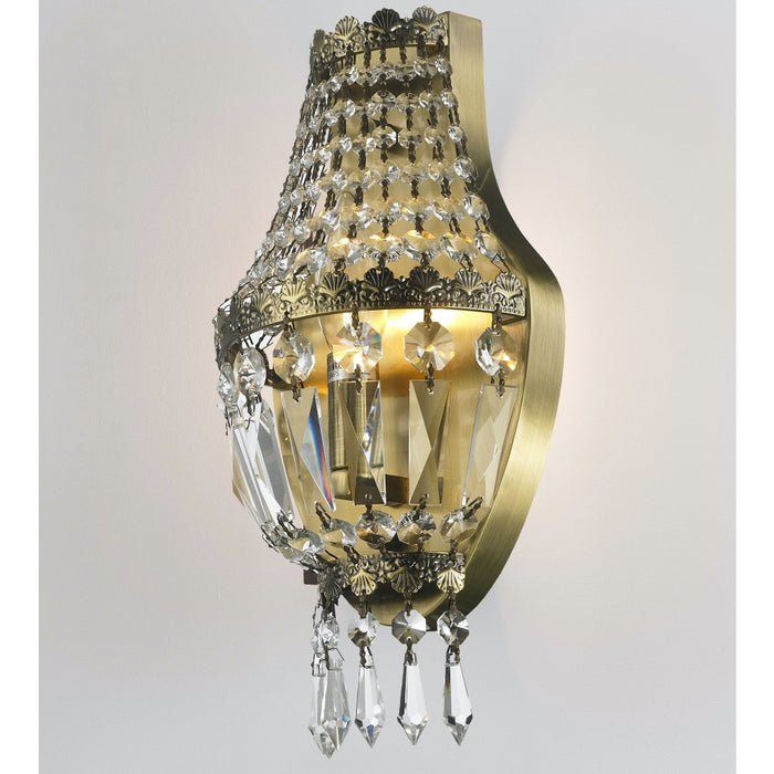Metropolitan Antique Bronze Clear Crystal 3 Light Wall Sconce - Wall Sconces