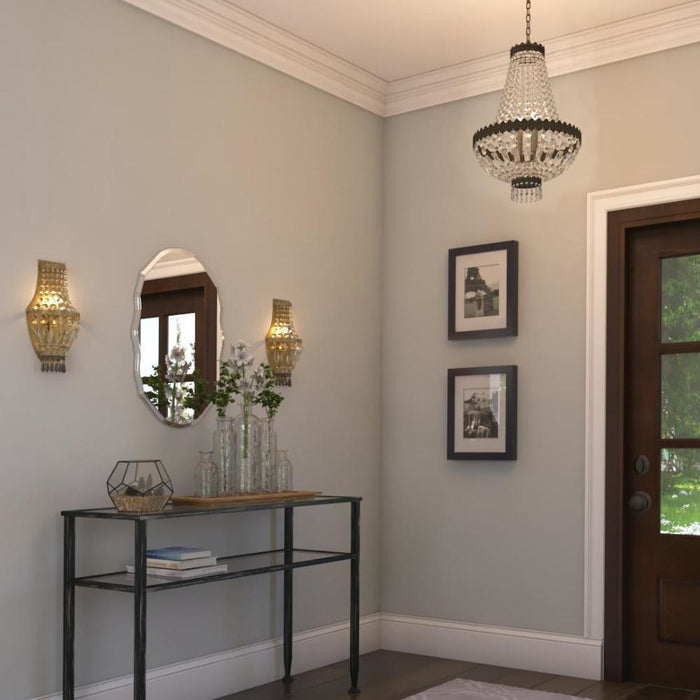 Metropolitan Antique Bronze Clear Crystal 3 Light Wall Sconce - Wall Sconces
