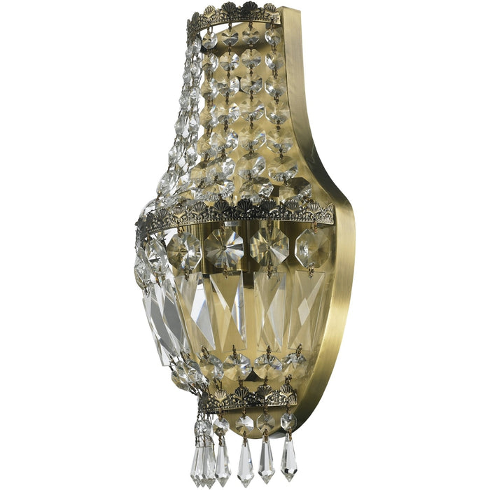 Metropolitan Antique Bronze Clear Crystal 3 Light Wall Sconce - Wall Sconces
