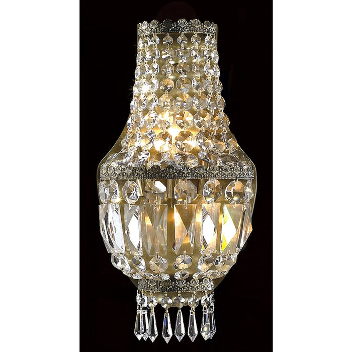 Metropolitan Antique Bronze Clear Crystal 3 Light Wall Sconce - Wall Sconces